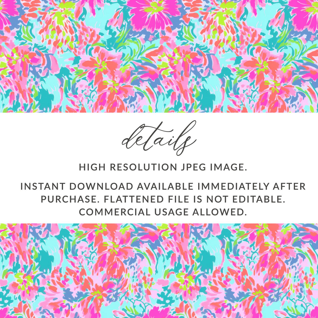 Floral pattern with text about high resolution JPEG download.