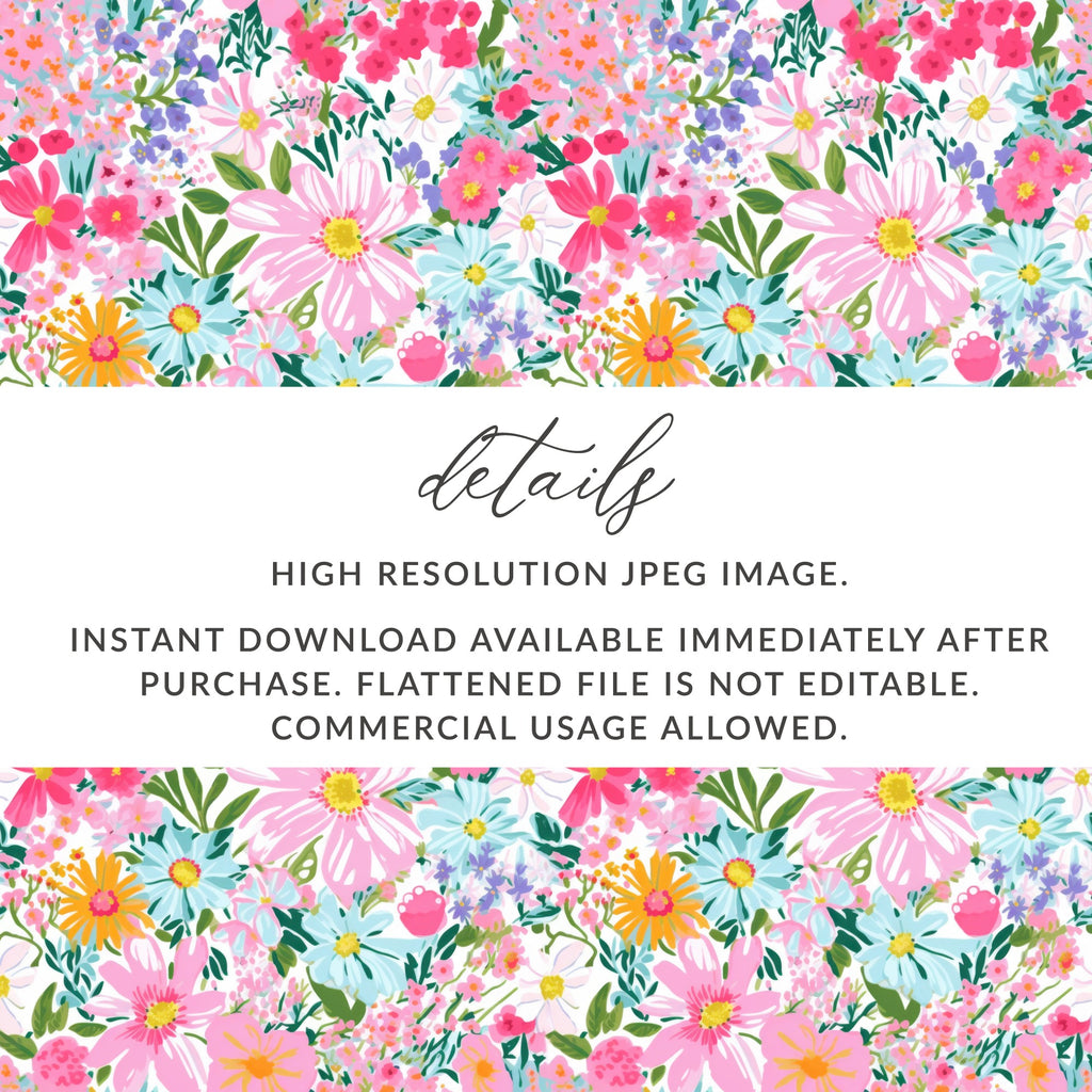 Colorful High Resolution Floral Pattern Instant Download