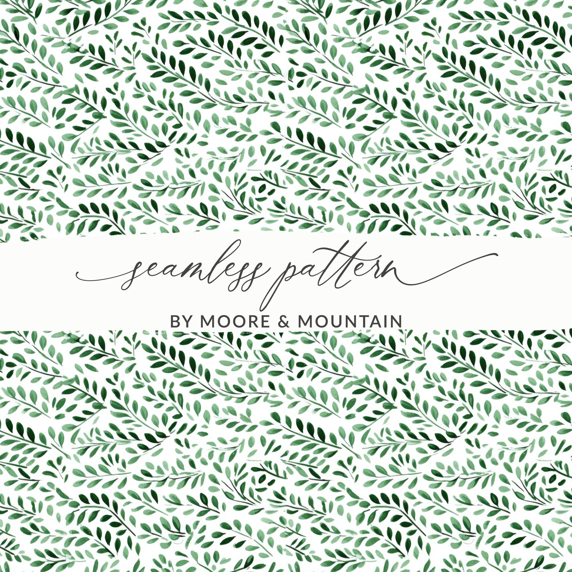 Green Leafy Artistic Seamless Pattern for Various Uses