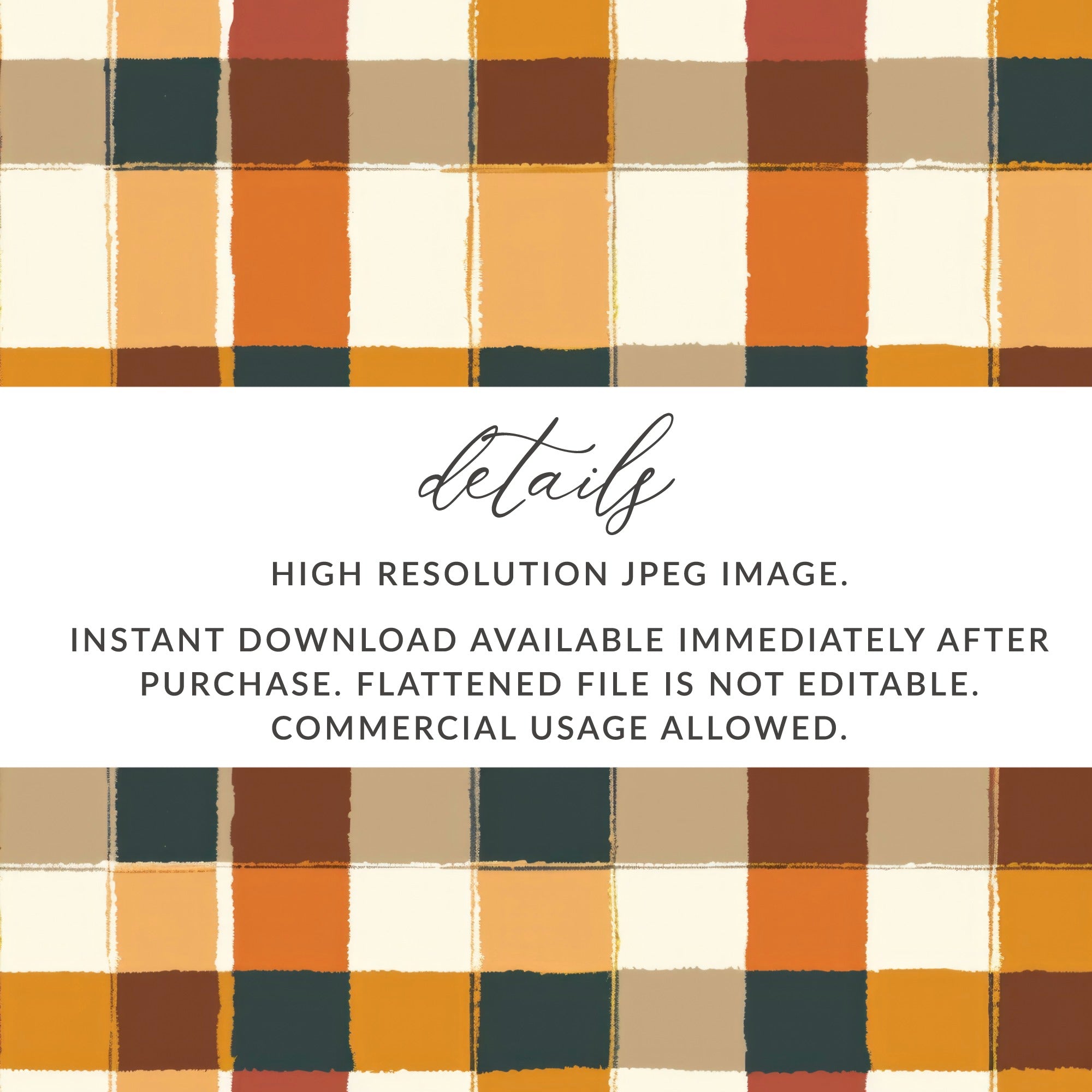 High Resolution JPEG Plaid Pattern Instant Download