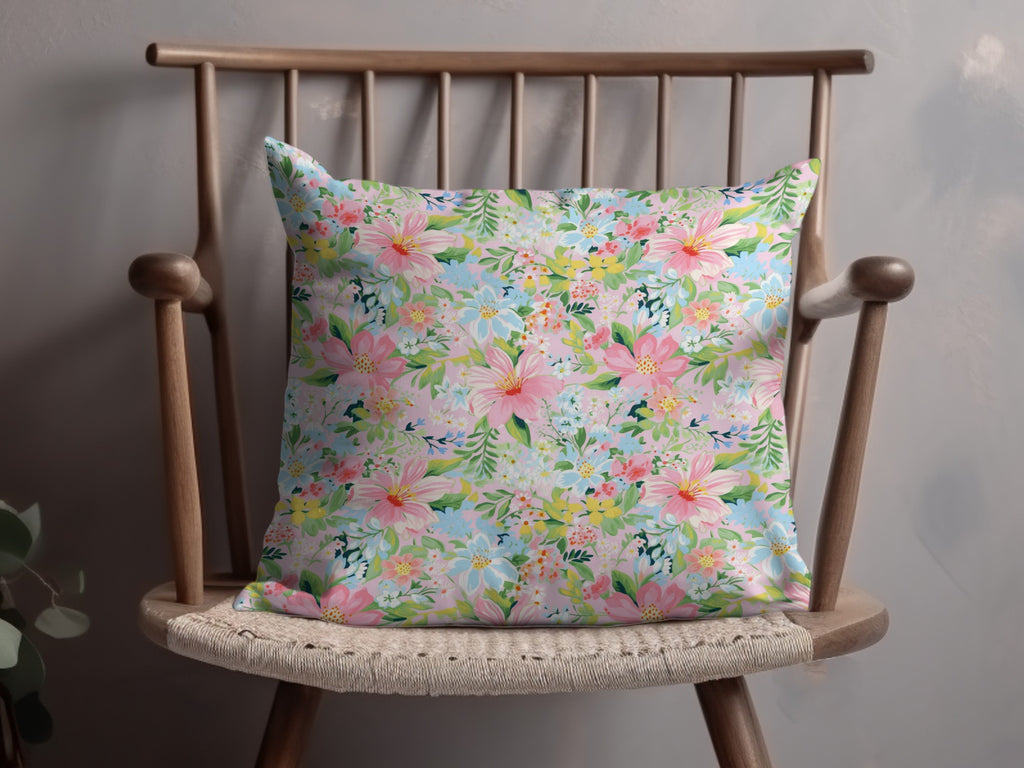 Colorful Floral Print Cushion for Home Décor