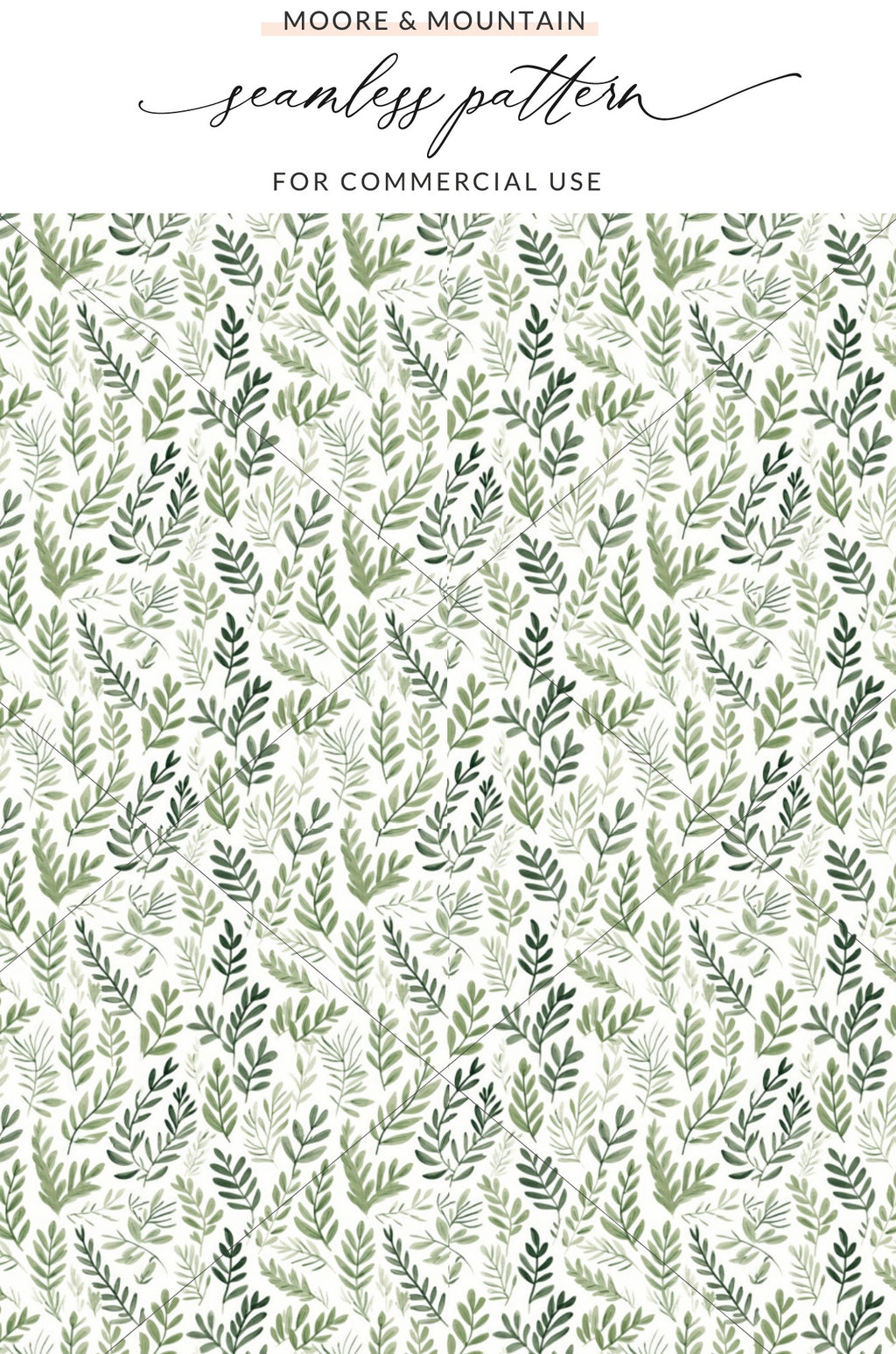 Seamless Green Foliage Pattern for Commercial Use