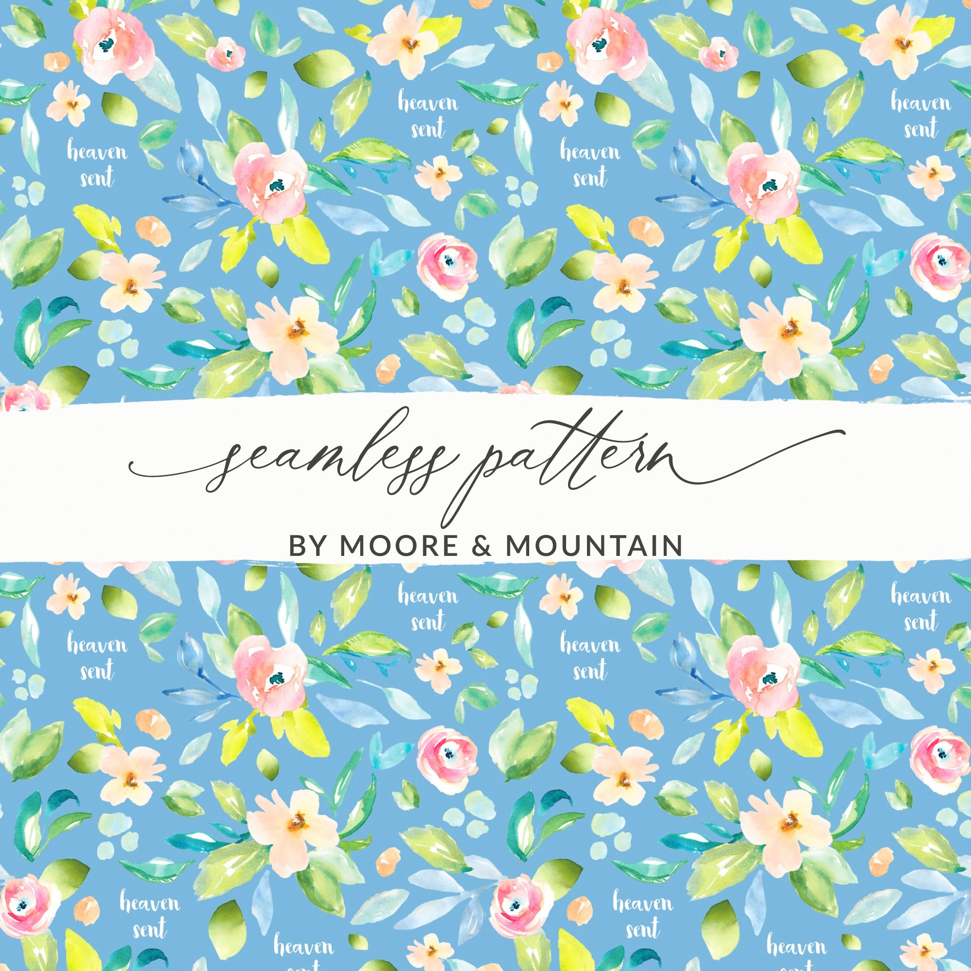 Heaven Sent Floral Seamless Pattern by Moore & Mountain