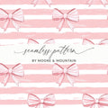 Pink Bow Stripes Seamless Pattern Design by Moore & Mountain