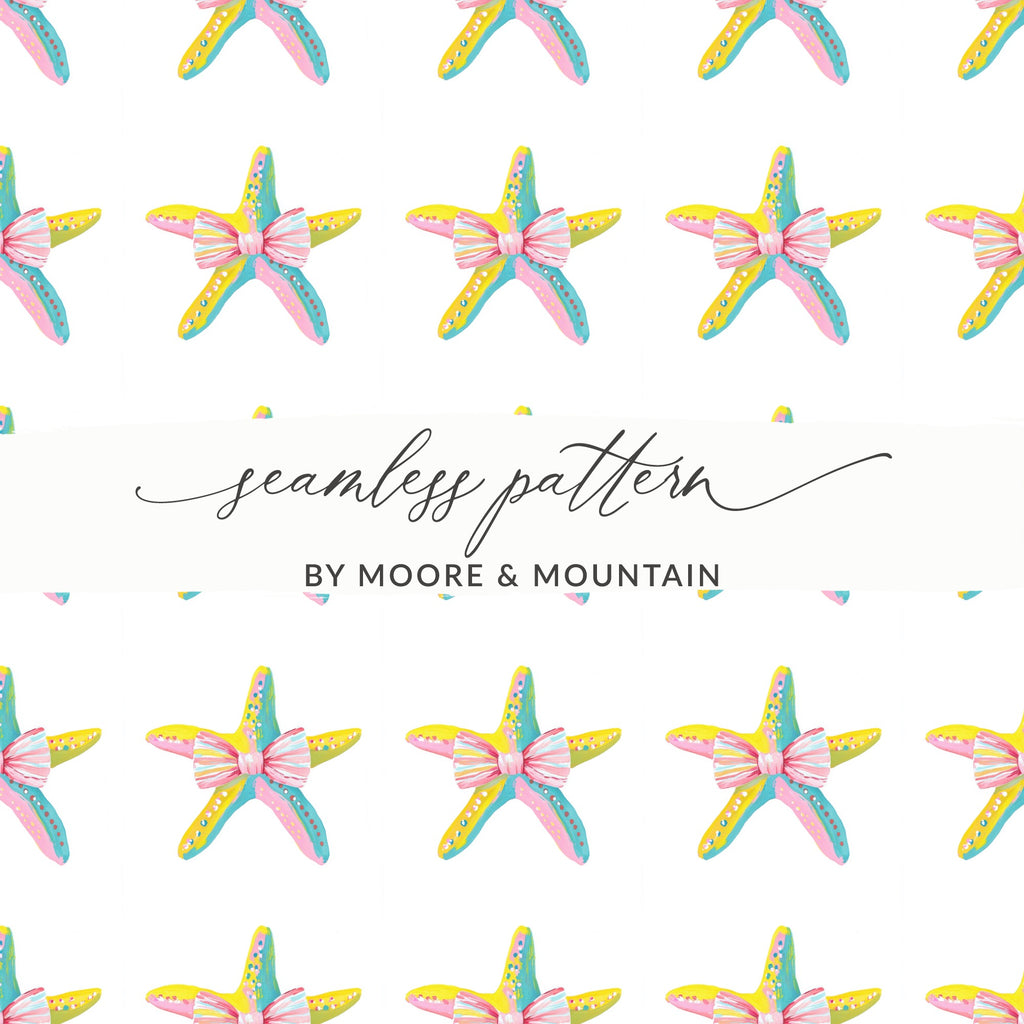 Vibrant Starfish Bow Seamless Pattern Design product type