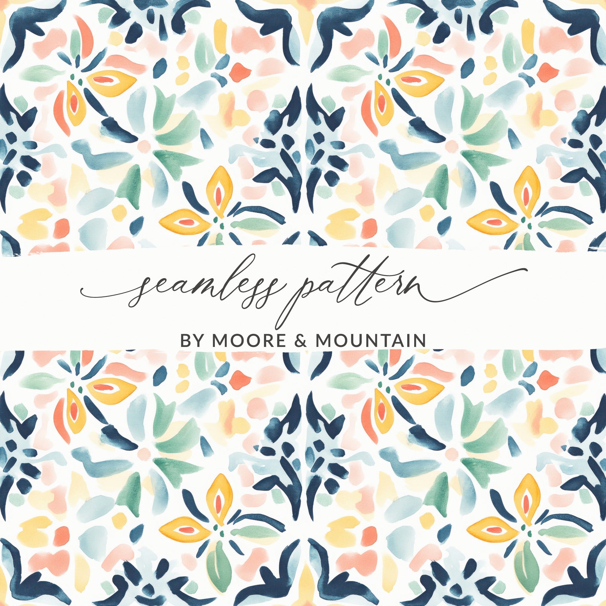 Abstract Watercolor Floral Seamless Pattern BY MOORE & MOUNTAIN product type