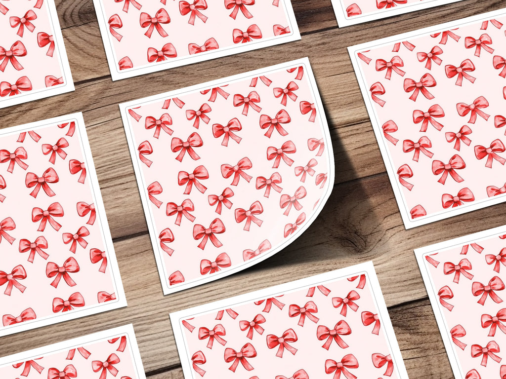 Adorable Red Bow Pattern on Pink Background product