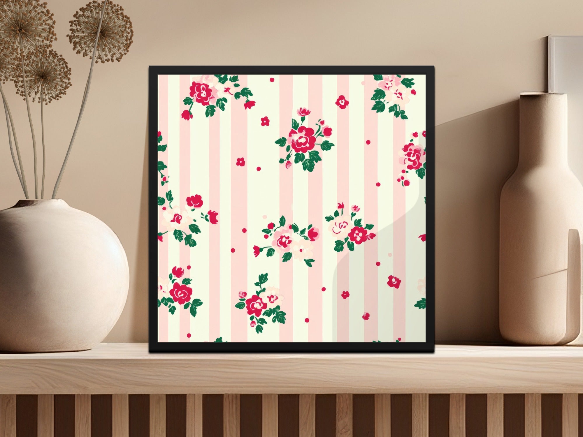 Vibrant Floral Pattern Decorative Print Wall Art