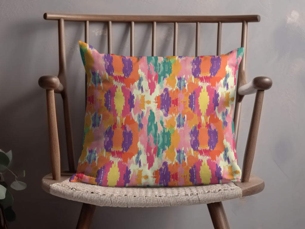 Vibrant Multicolor Abstract Pattern Decorative Pillow
