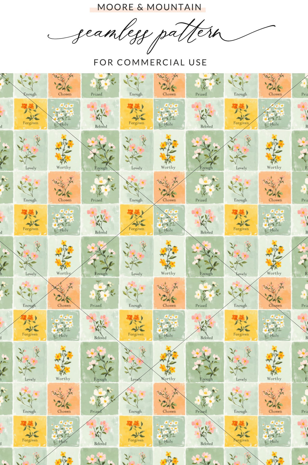 Colorful Floral Seamless Pattern for Commercial Use