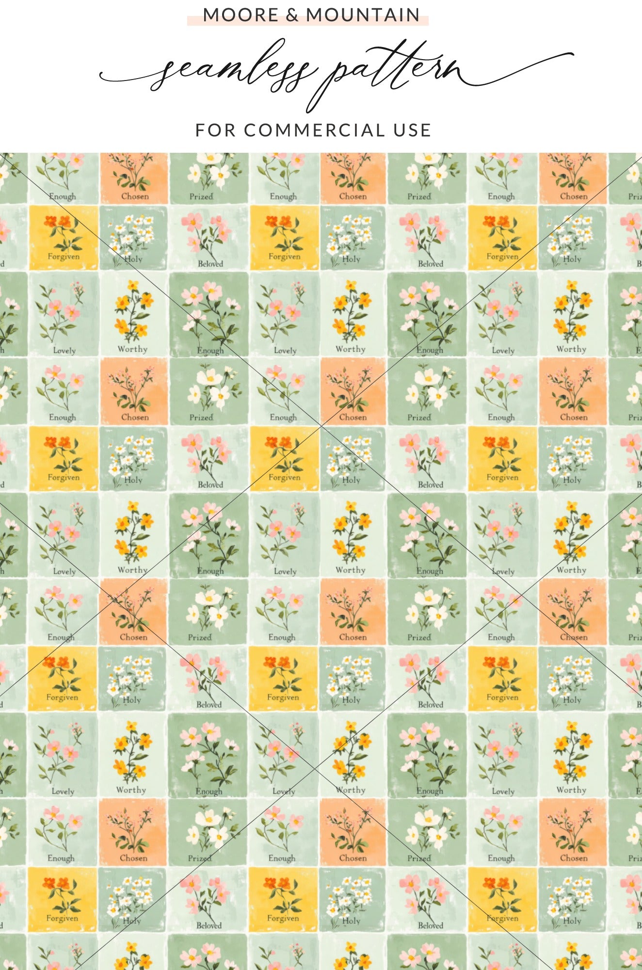 Colorful Floral Seamless Pattern for Commercial Use