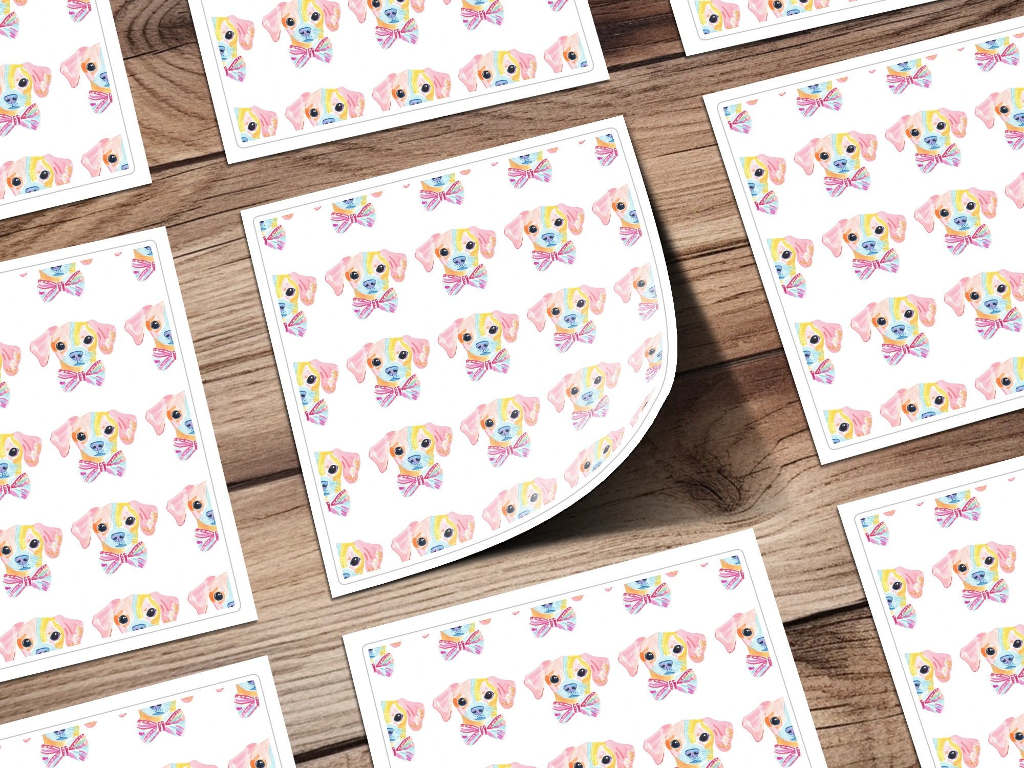Adorable Watercolor Puppy Faces Rainbow Bows product type
Watercolor dog
Puppy pattern
Cute dog art
Rainbow bow
Colorful pets
Animal illustration
Doggy faces
Pet design
Artistic puppy
Vibrant print
Sweet animal
Playful dog
Puppy heads
Bowtie dog
Watercolor art
Repeating pattern
Cute illustration
Canine design
Digital art
Happy dog