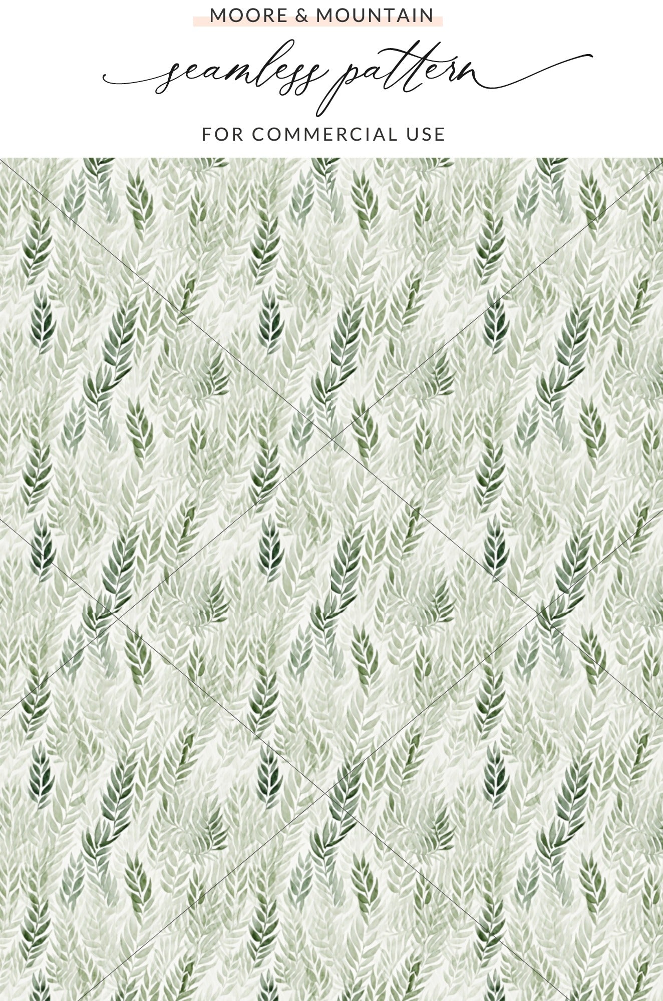 Green Leaf Seamless Pattern for Commercial Use Product