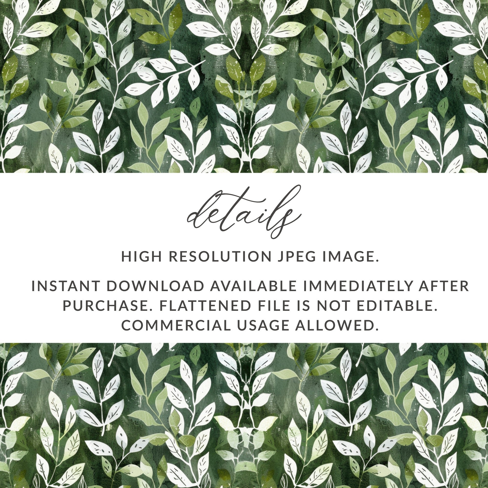 High Resolution Green Leaves Digital Download
