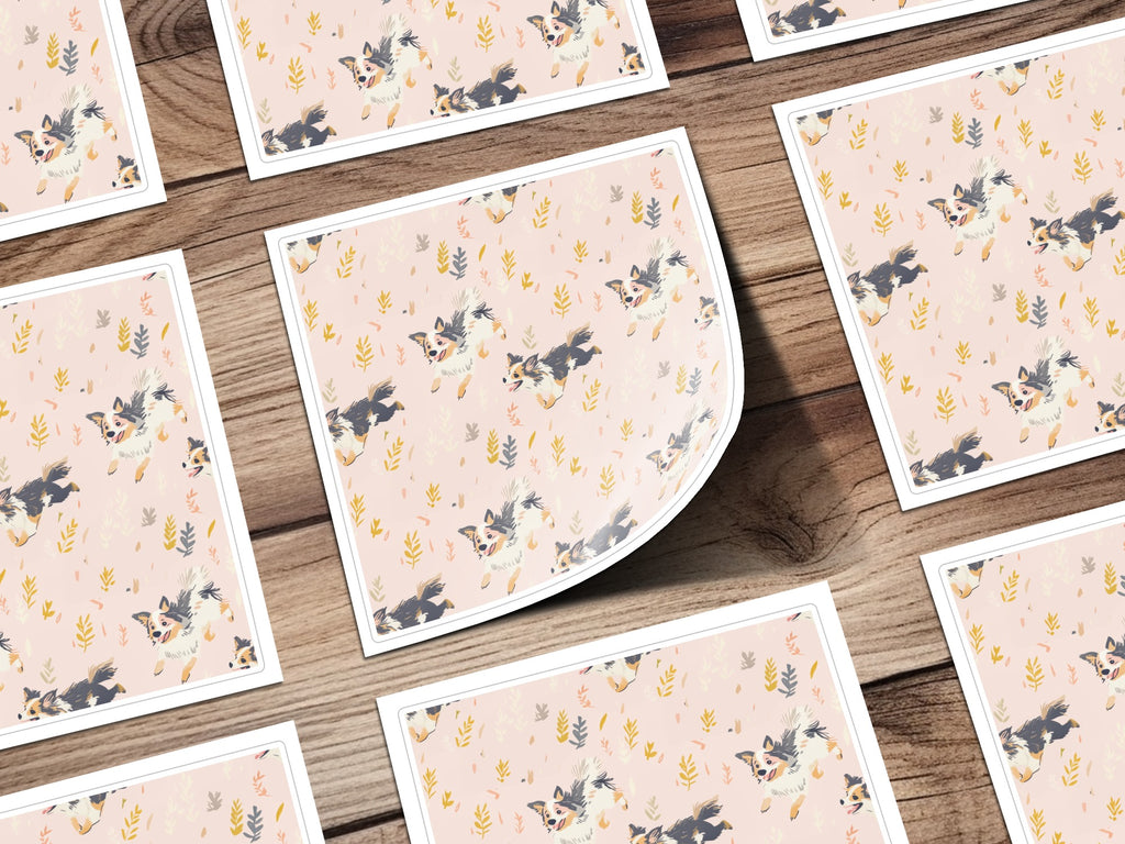 Papillon Dog Digital Seamless Pattern, Cute Puppy Floral Design, Pet Lover Gift, Animal Repeat Pattern, Digital Download