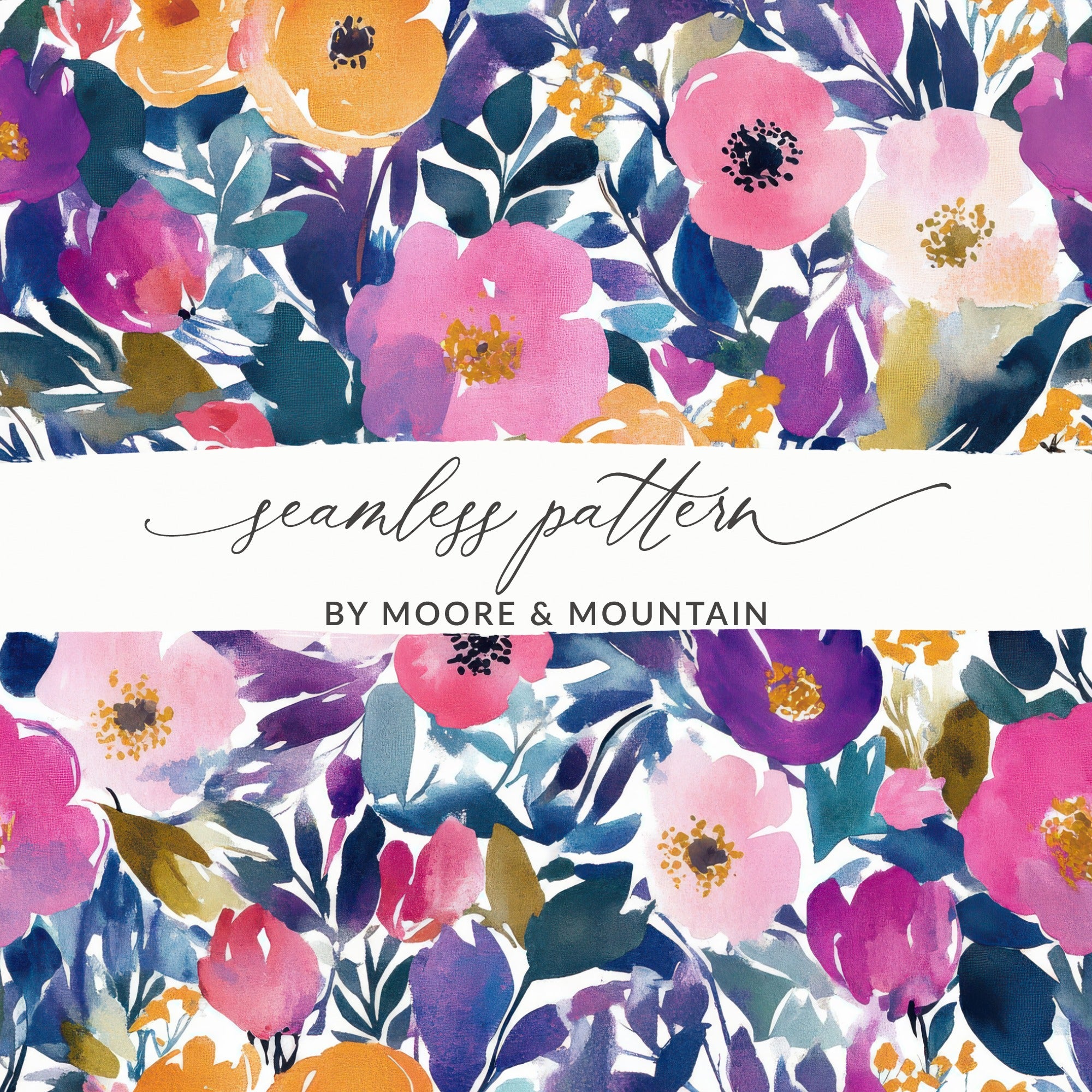 Vibrant Floral Seamless Pattern By Moore & Mountain