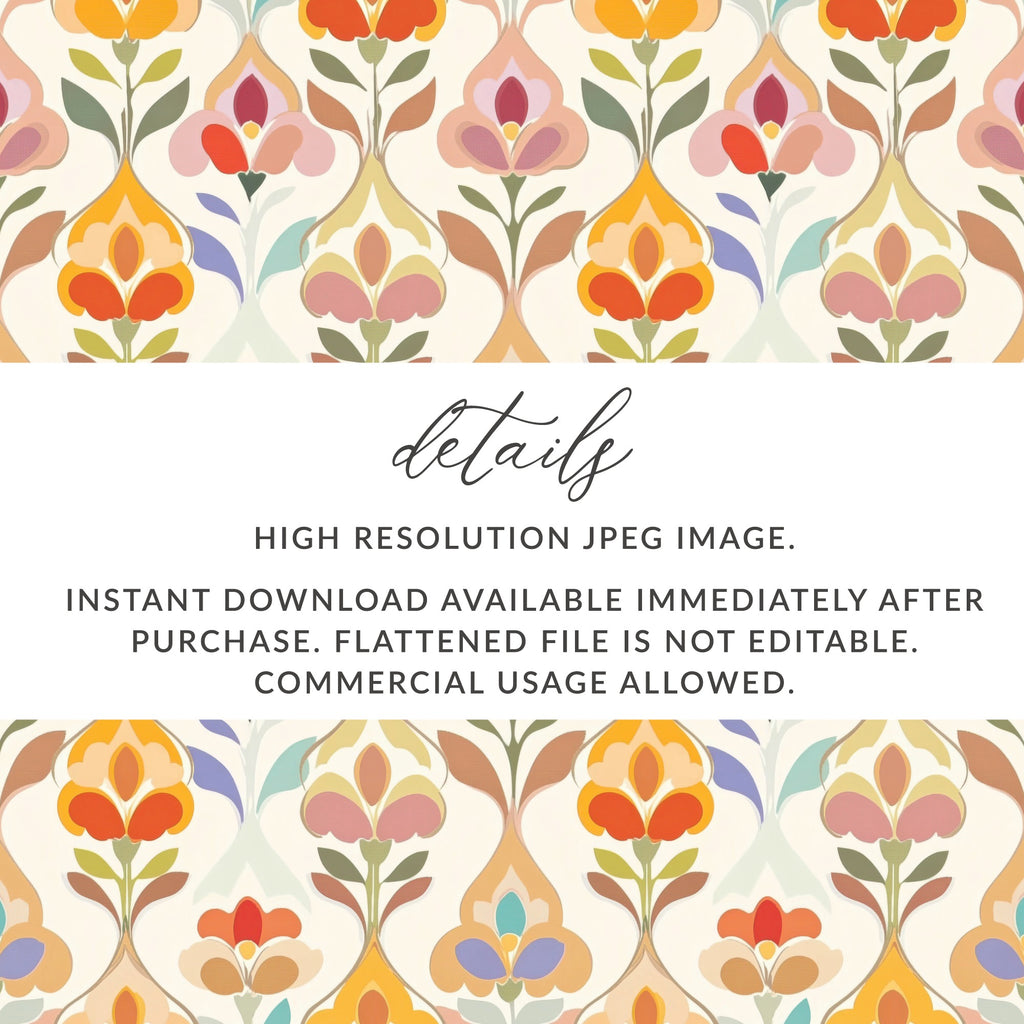 Floral pattern with "details" text and download information.