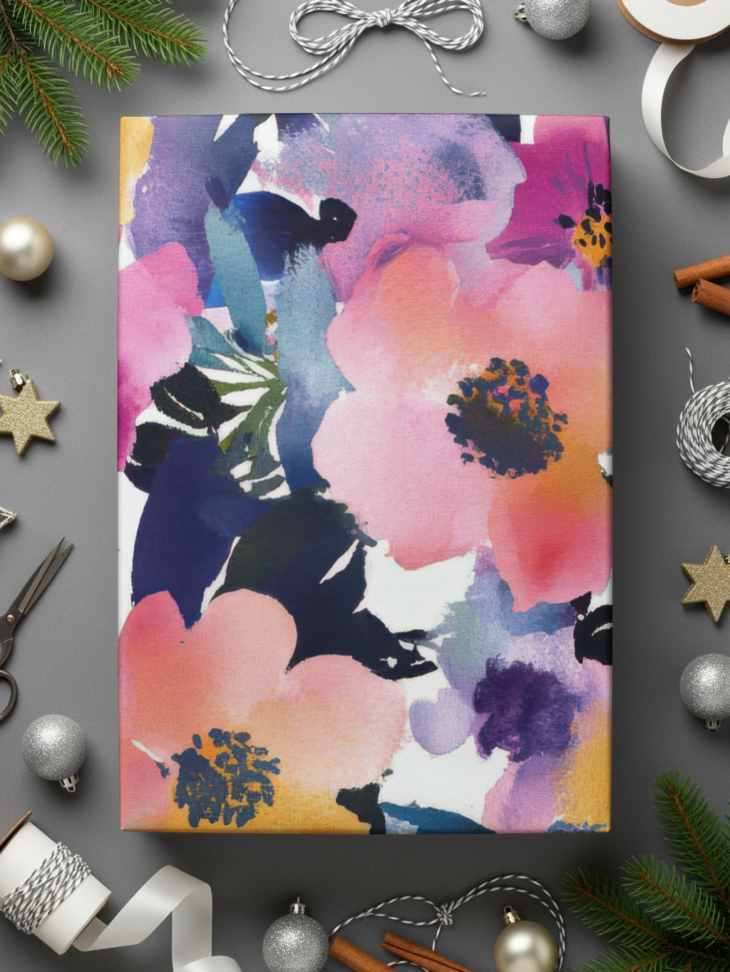 Colorful Floral Design Decorative Wrapping Paper
