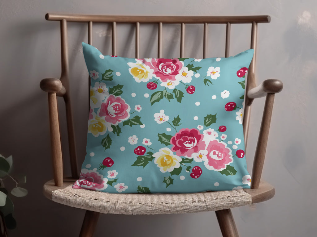 Vibrant Floral Patterned Cushion for Home Decor