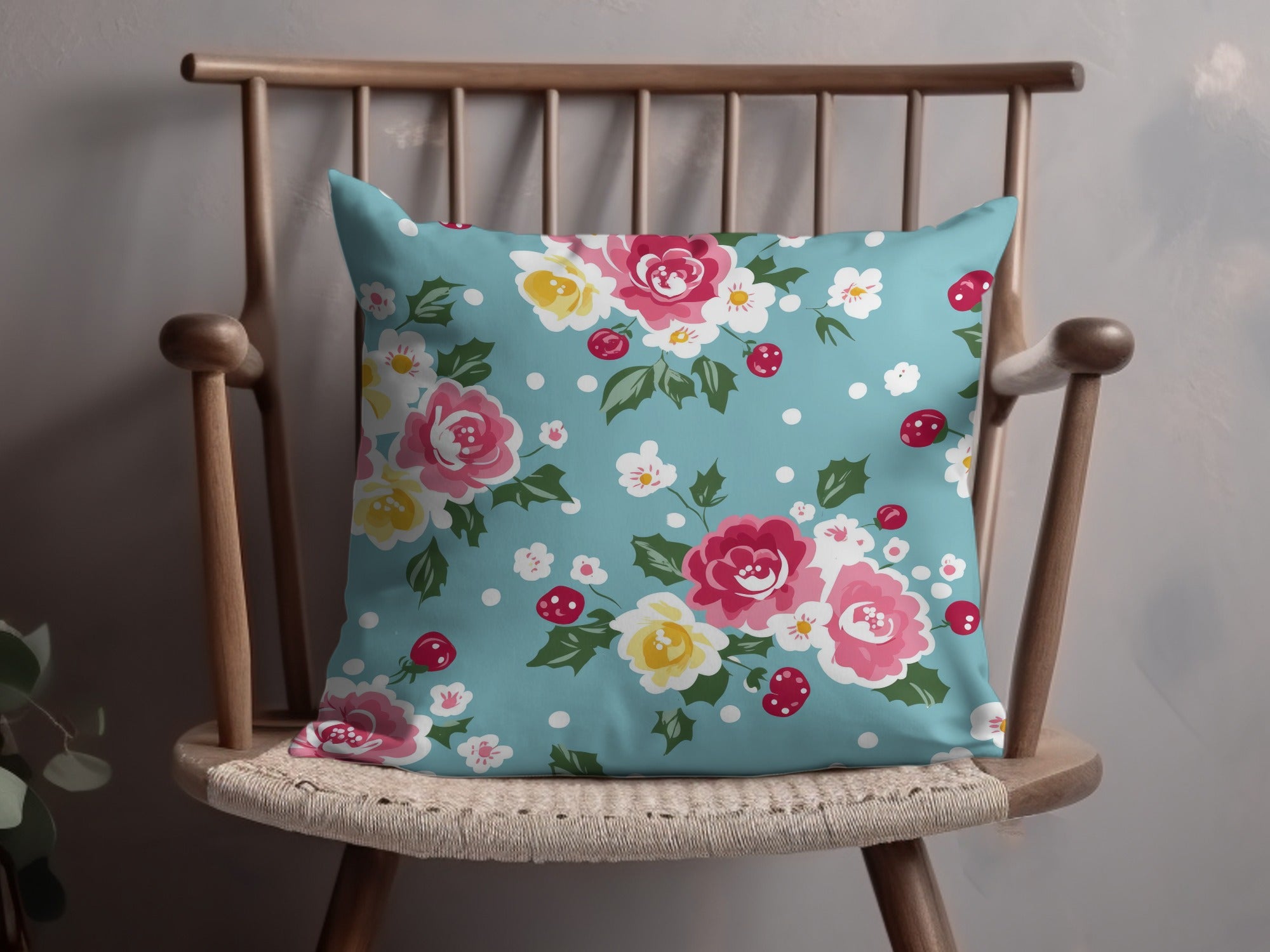 Vibrant Floral Patterned Cushion for Home Decor