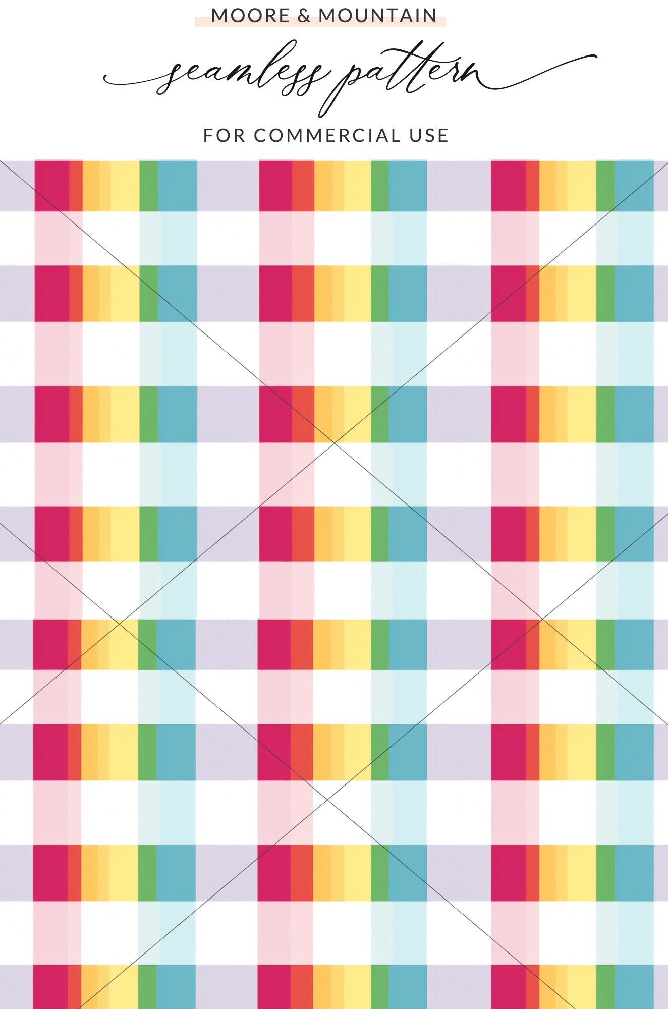 Seamless Rainbow Checkered Pattern for Commercial Use