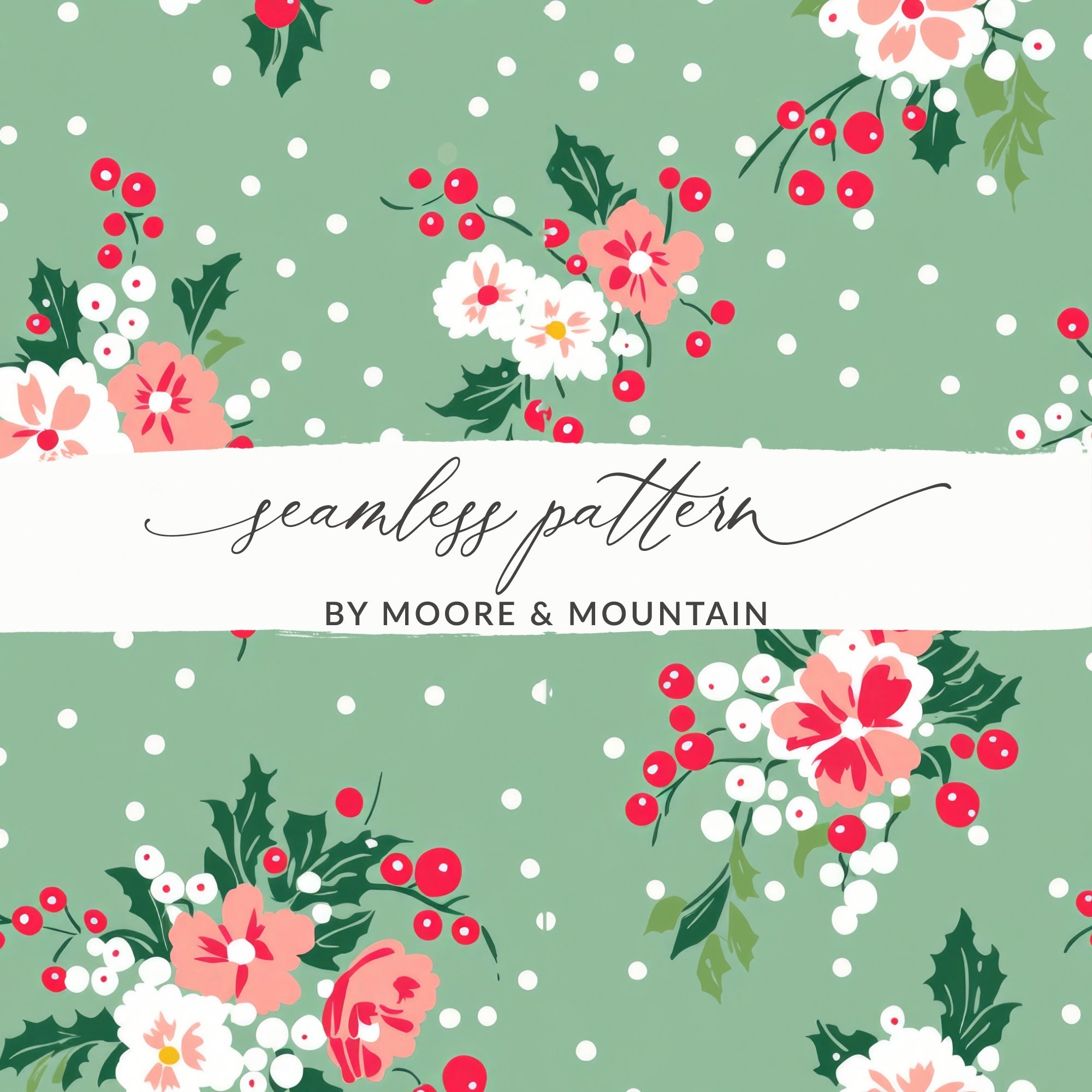 Floral and Berry Seamless Pattern by Moore & Mountain