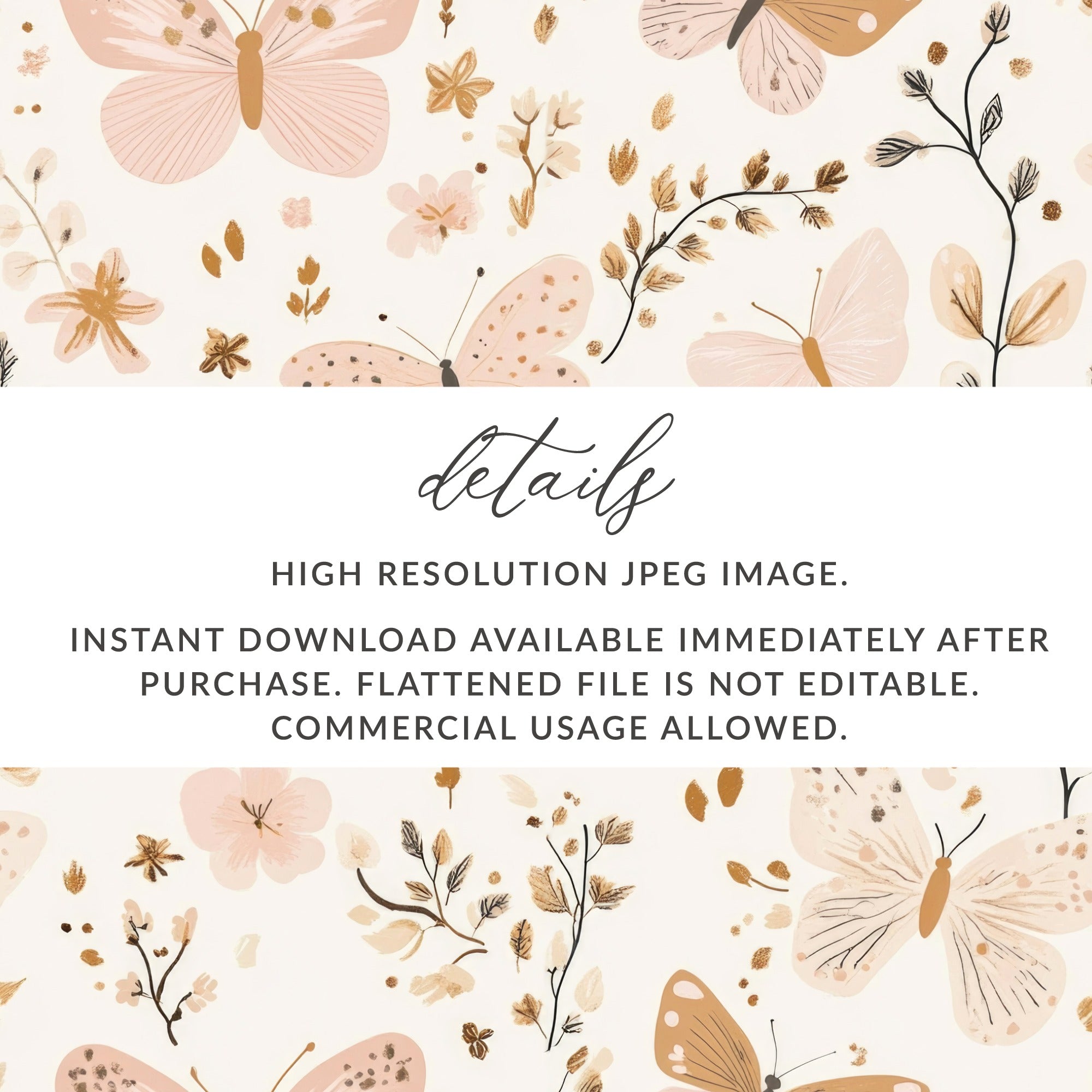 High Resolution Butterfly and Floral Digital Art JPEG