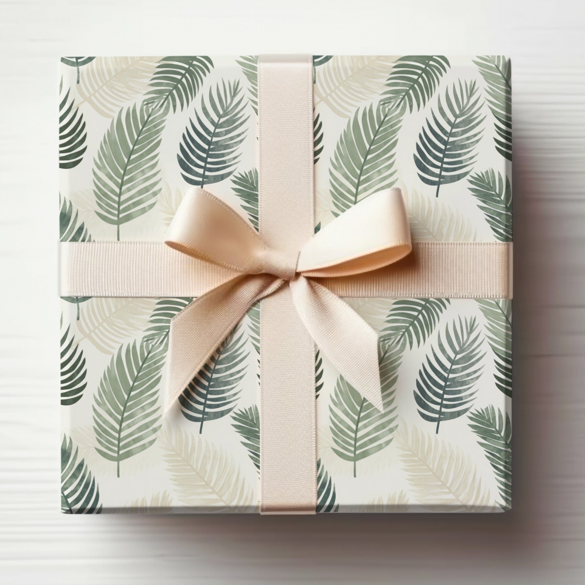Decorative Gift Box with Tropical Leaf Pattern