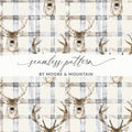 Plaid and Deer Seamless Pattern by Moore and Mountain