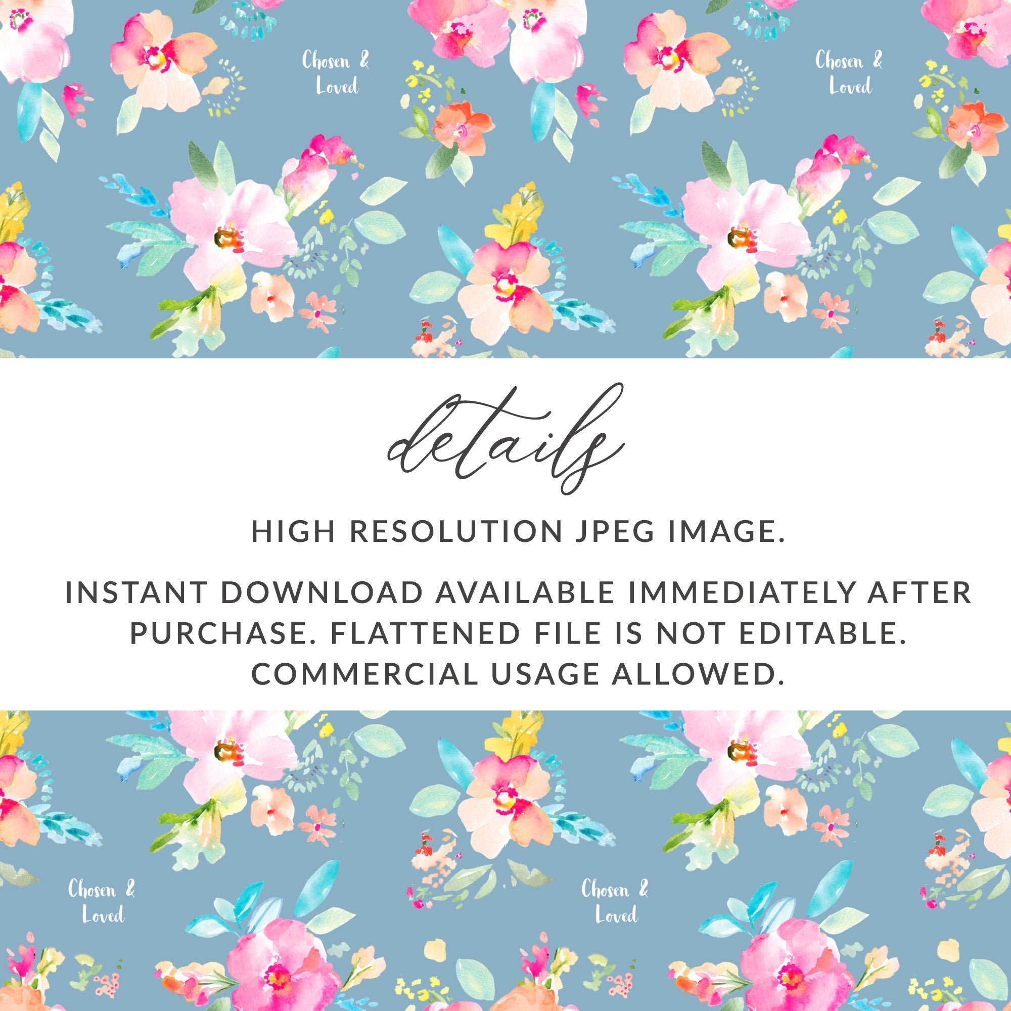 High Resolution Floral Pattern JPEG Commercial Usage