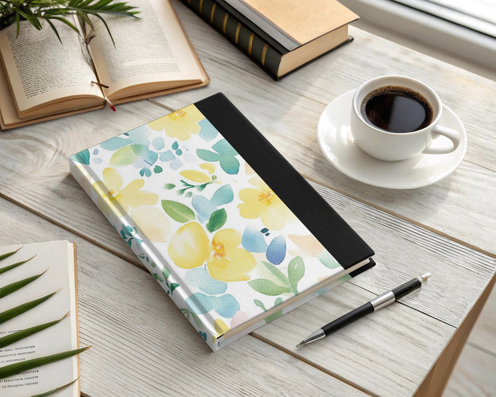 Floral Watercolor Design Hardcover Journal Notebook