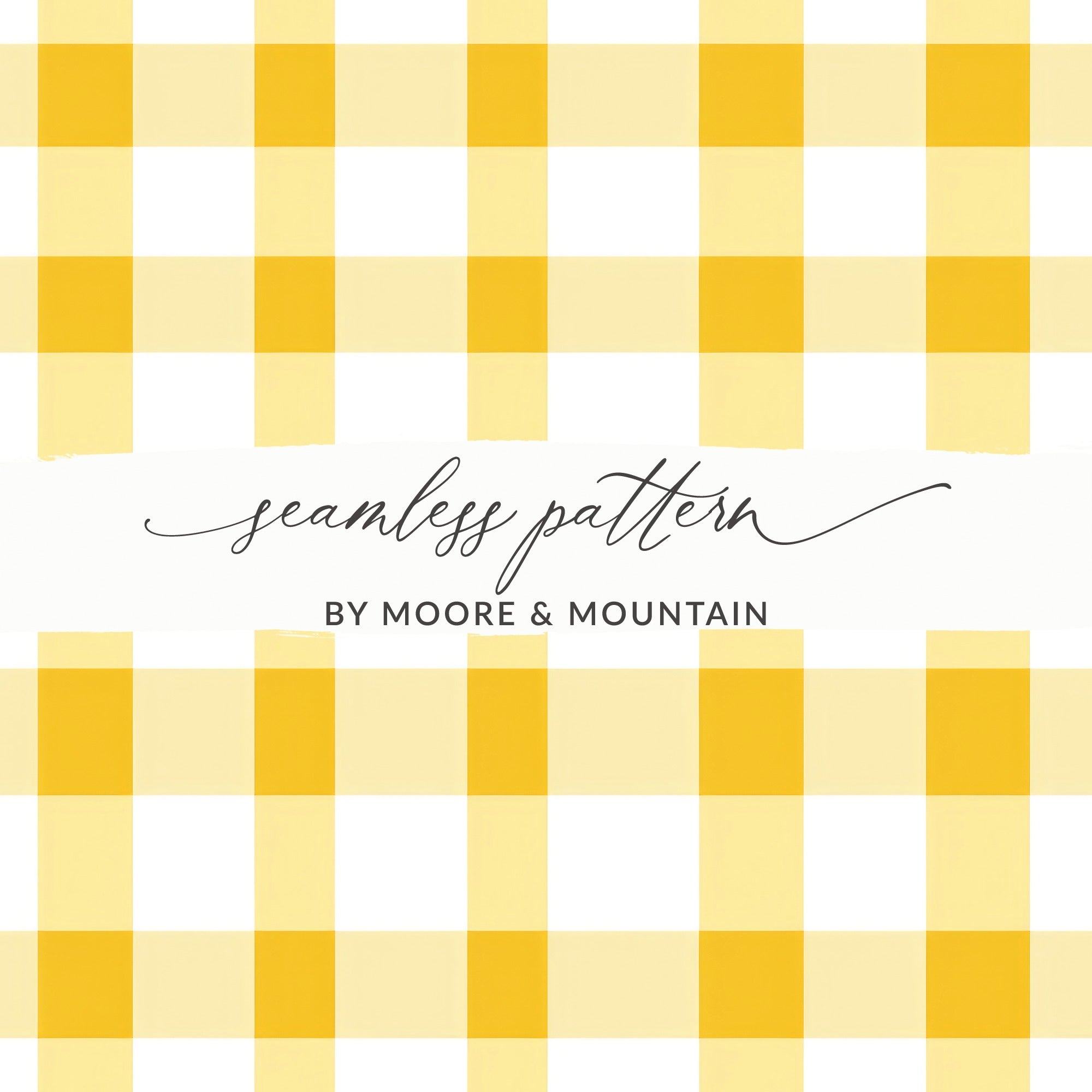 Yellow and White Plaid Seamless Pattern Design
