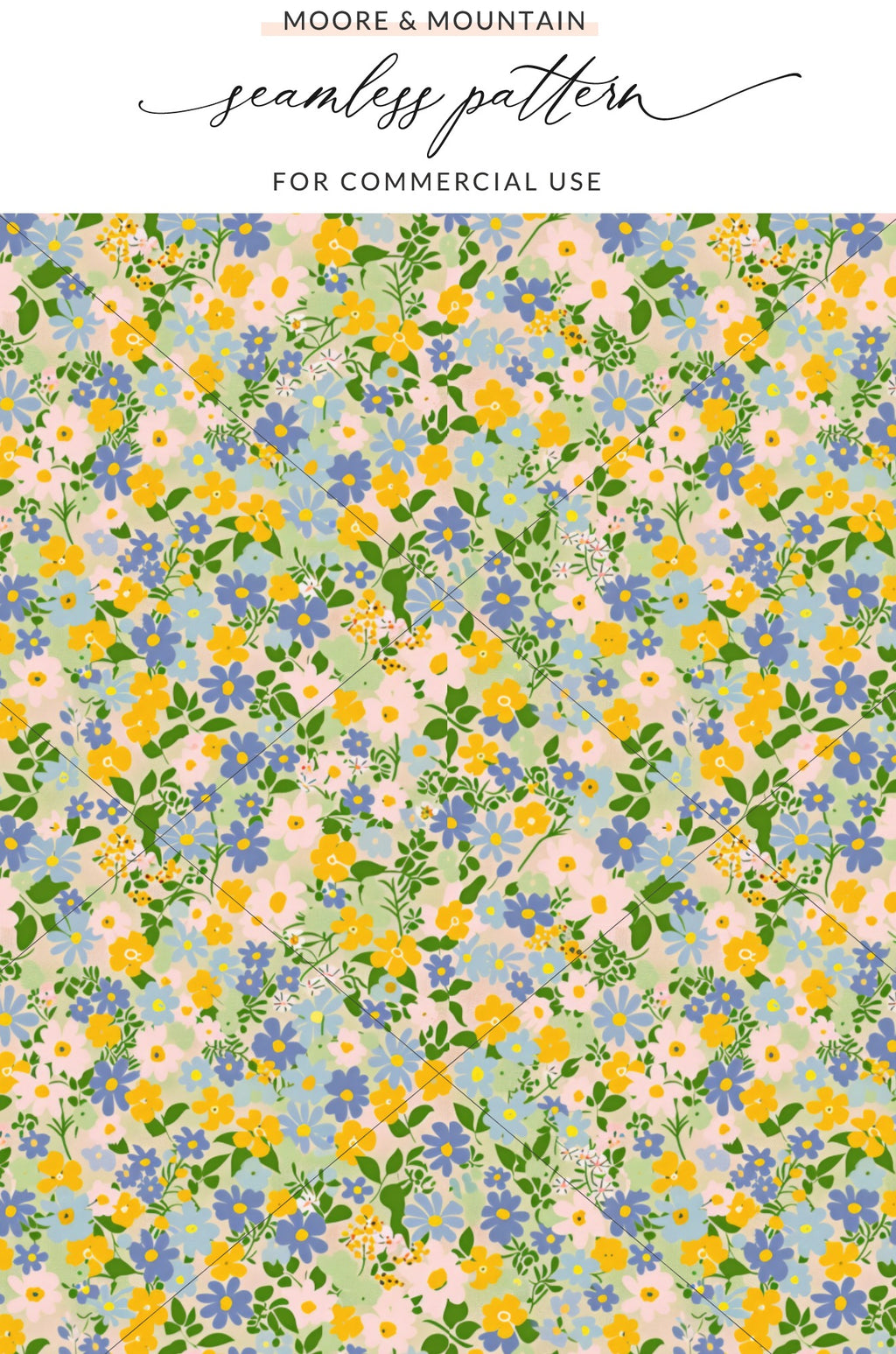 Vibrant Floral Pattern for Commercial Use Design