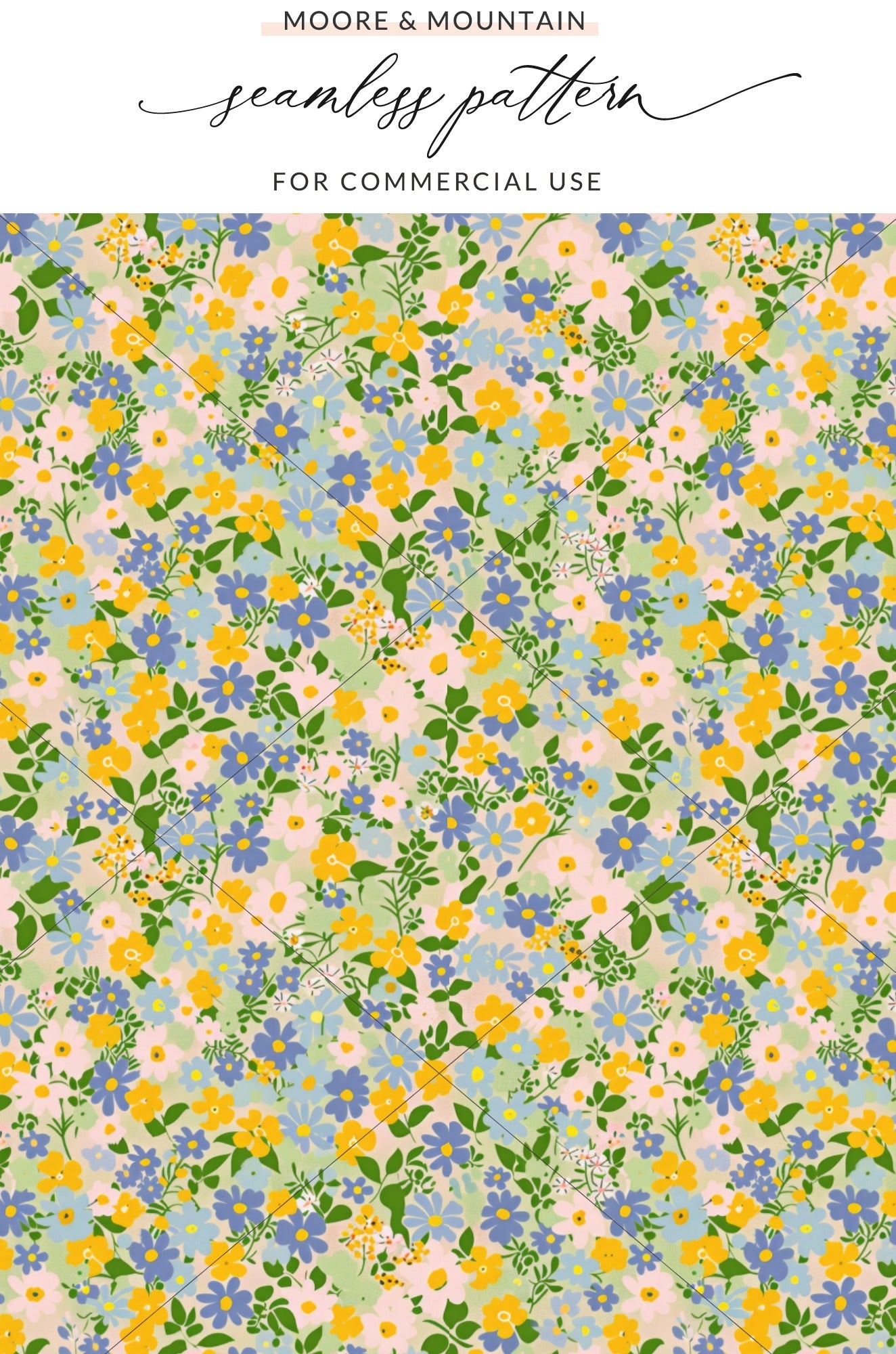 Vibrant Floral Pattern for Commercial Use Design