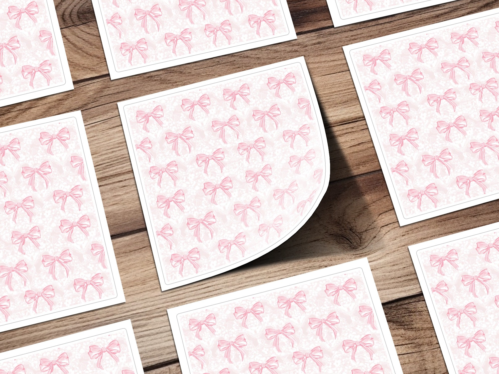Pink Bow Pattern Design Decorative Paper Sheets