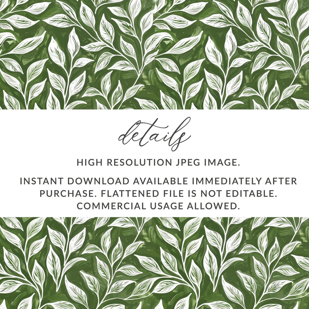 Green and White Leaf Pattern High Resolution JPEG Image Download