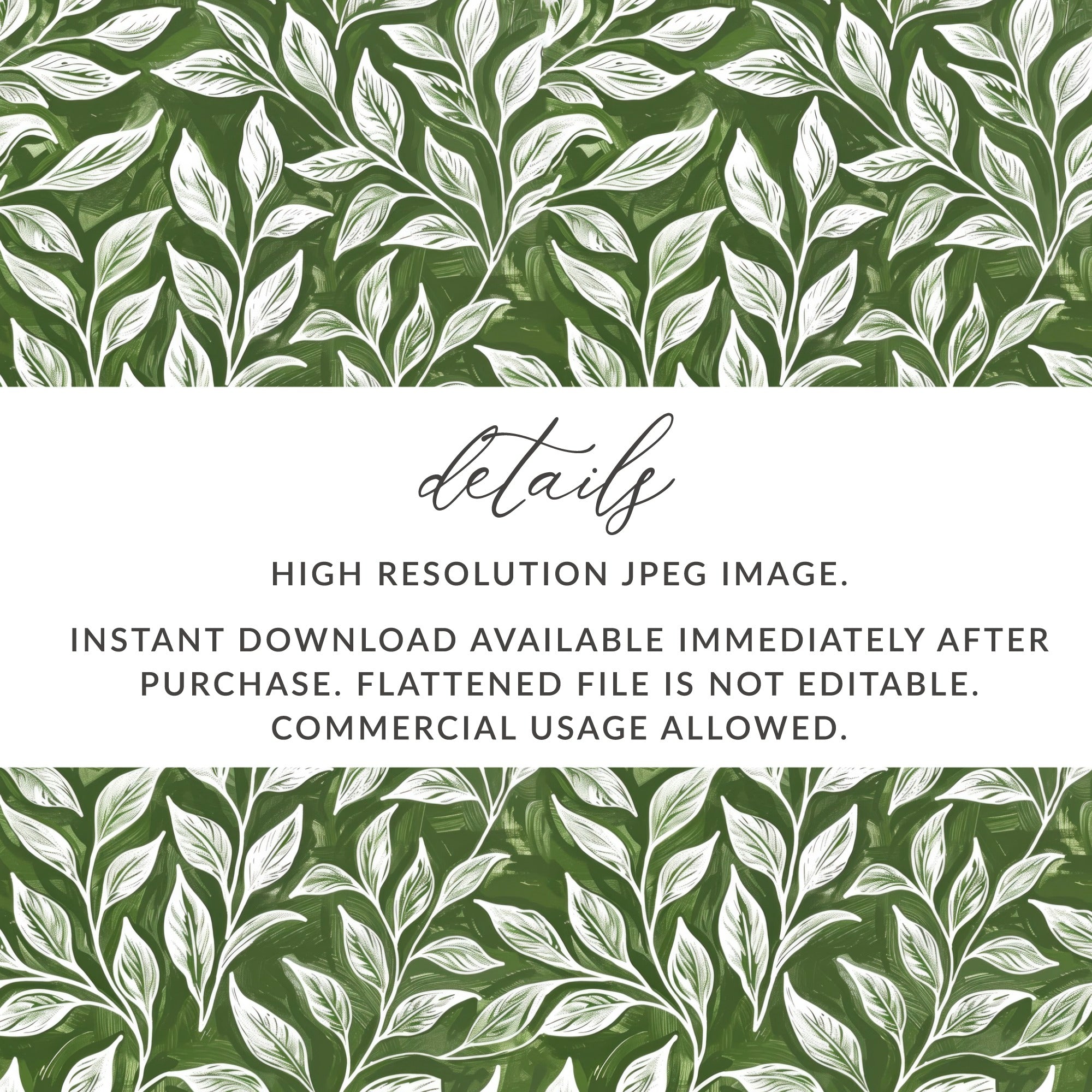 Green and White Leaf Pattern High Resolution JPEG Image Download