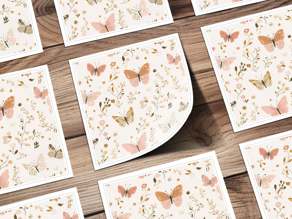 Butterflies and Flowers Themed Sticker Sheets set