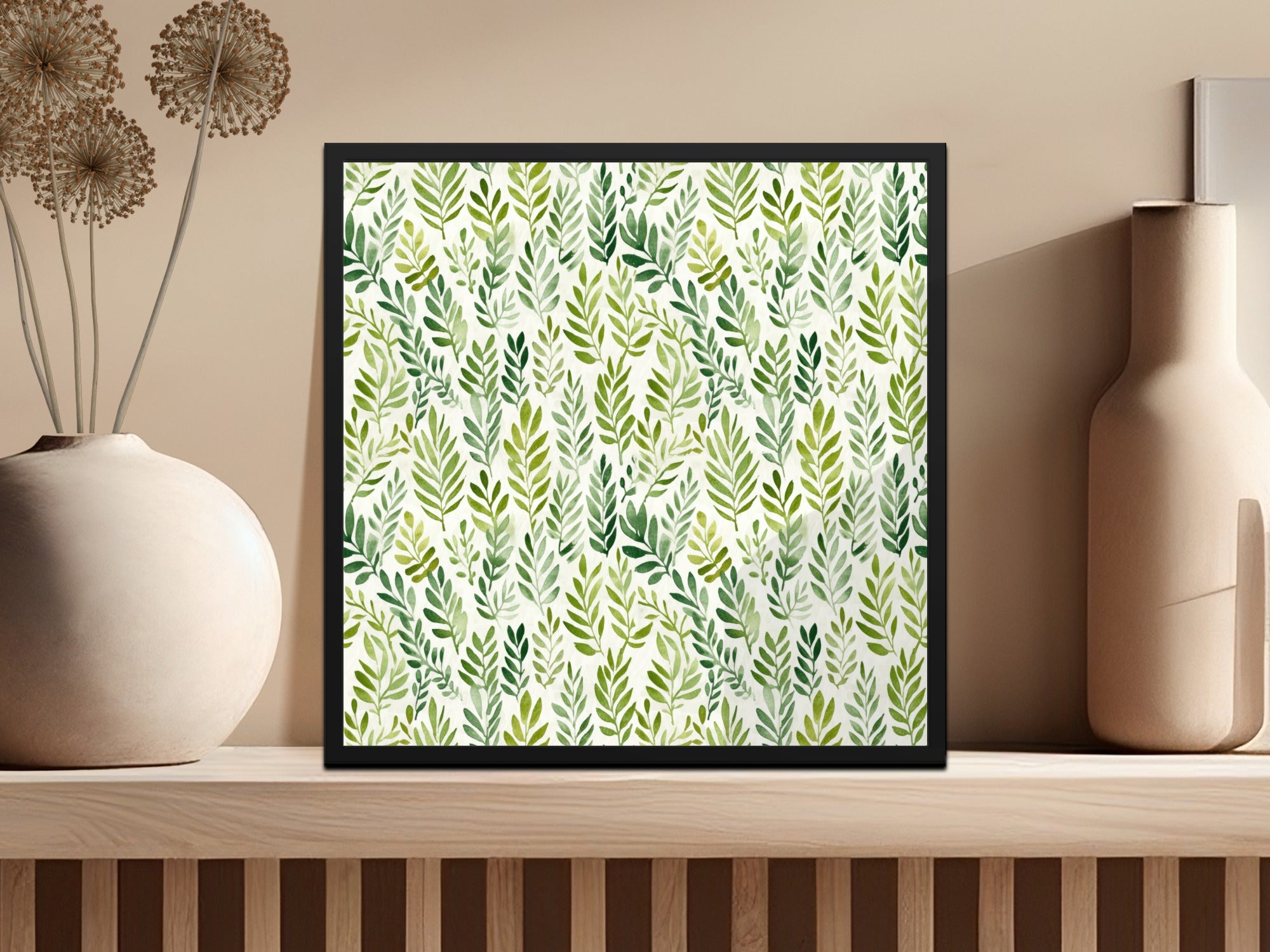 Green Leaf Pattern Art Print for Home Decor Wall Product