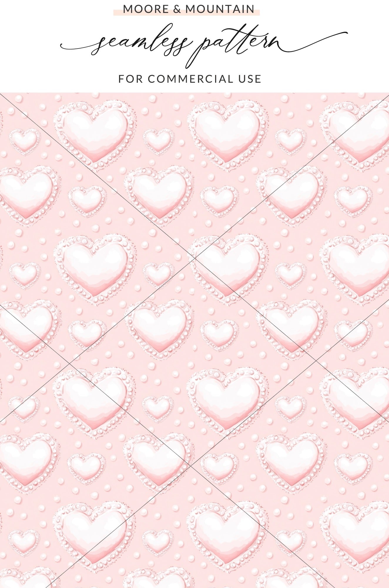 Pink Heart Seamless Pattern For Commercial Use Product