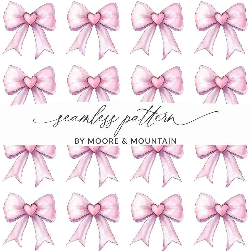 Pink Heart Bow Seamless Pattern by Moore & Mountain