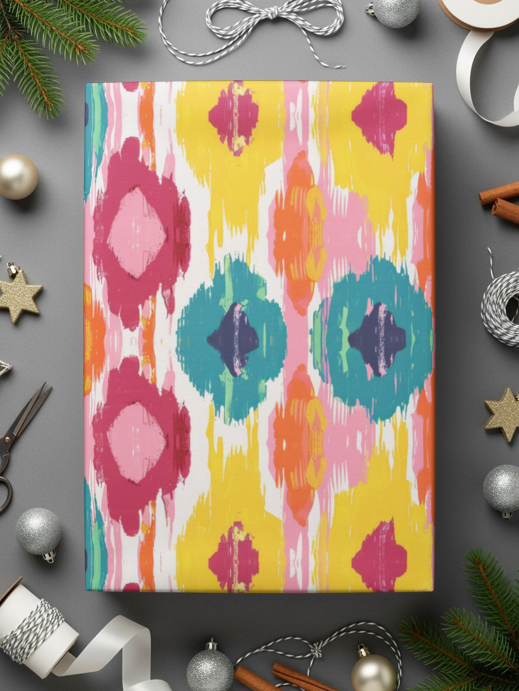 Vibrant Abstract Multicolor Pattern Gift Wrap Paper