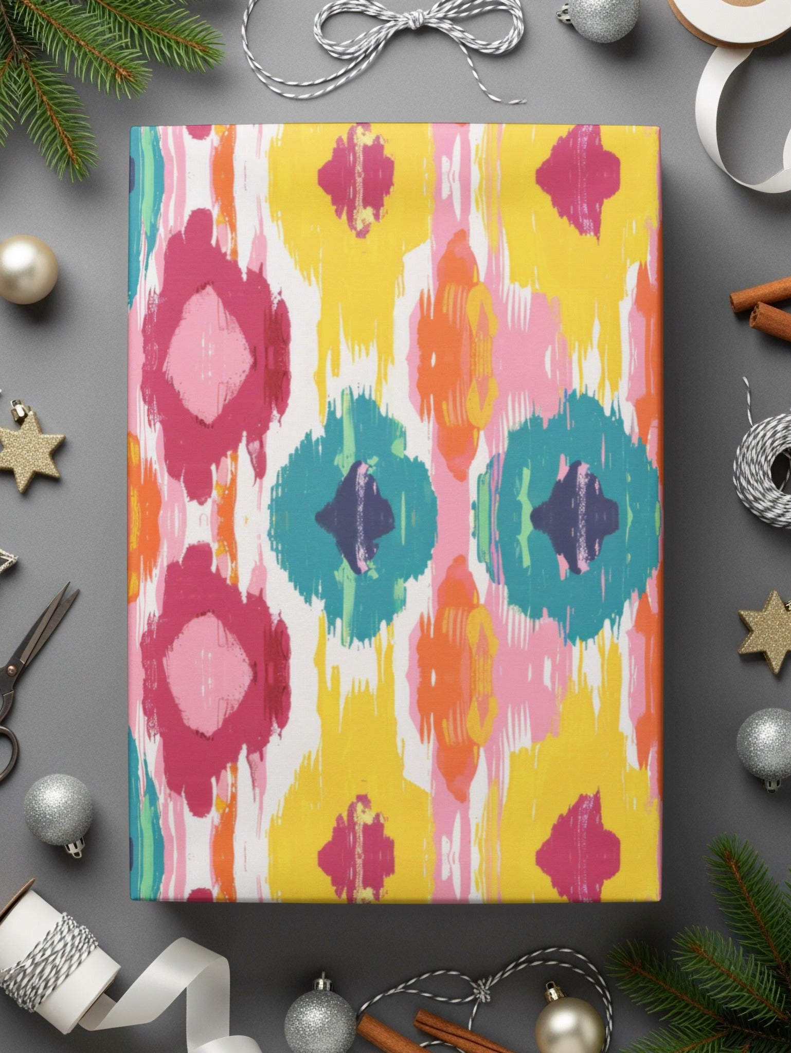 Vibrant Abstract Multicolor Pattern Gift Wrap Paper