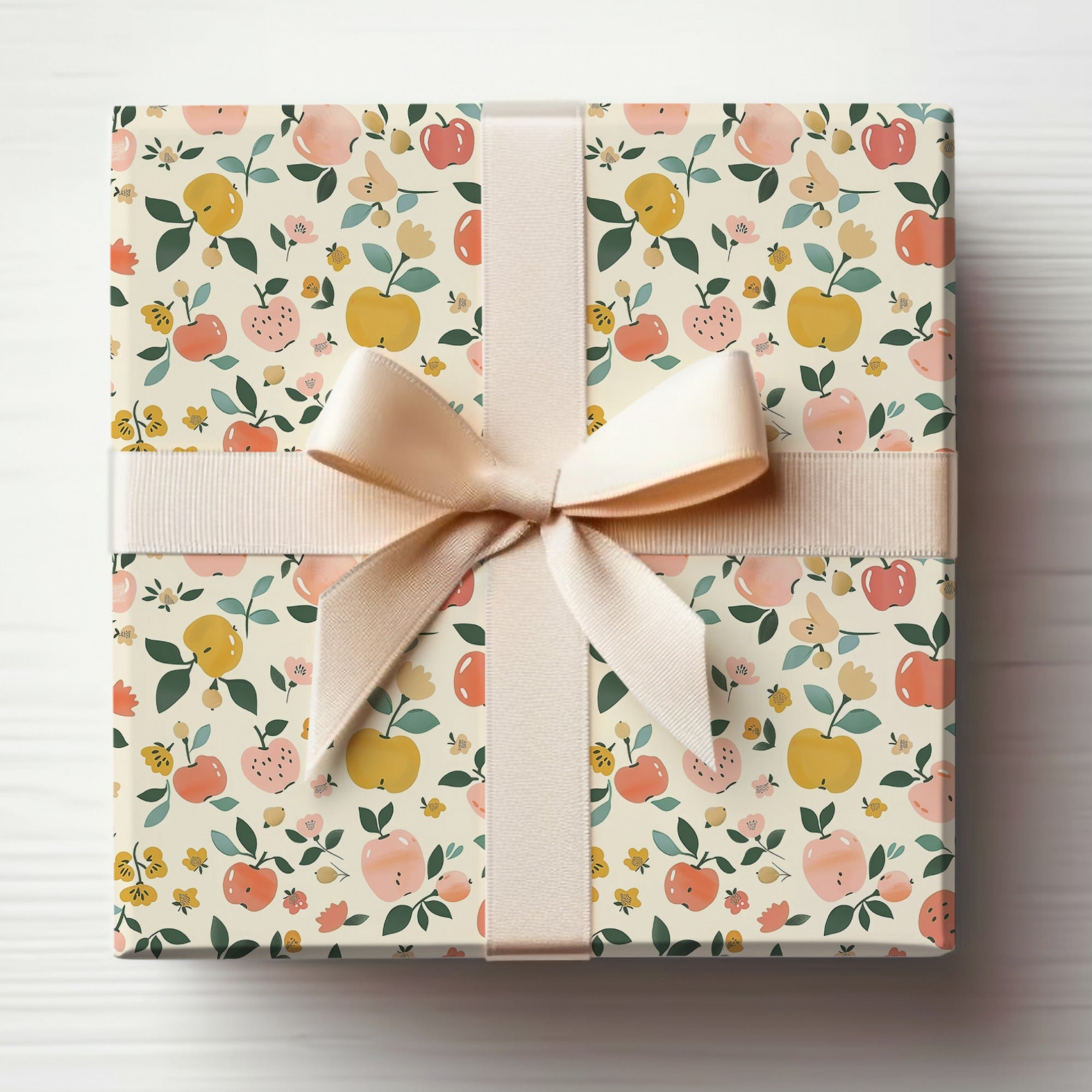 Floral Fruit Patterned Gift Wrapping Paper for Presents