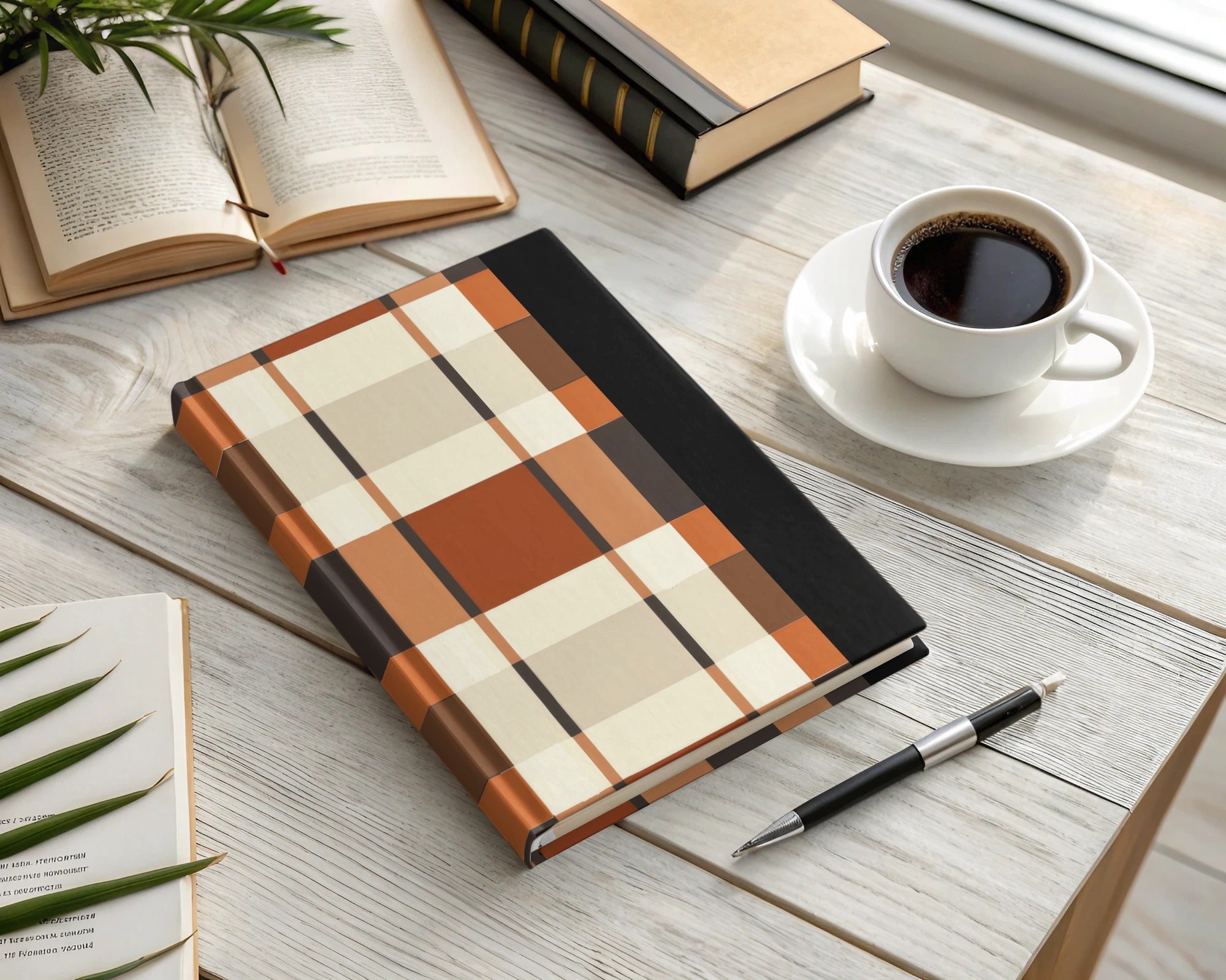 Plaid Design Hardcover Notebook for Office and Personal Use