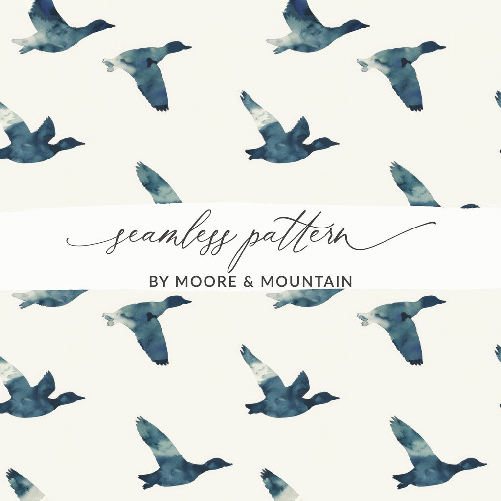 Watercolor Ducks Seamless Pattern by Moore & Mountain