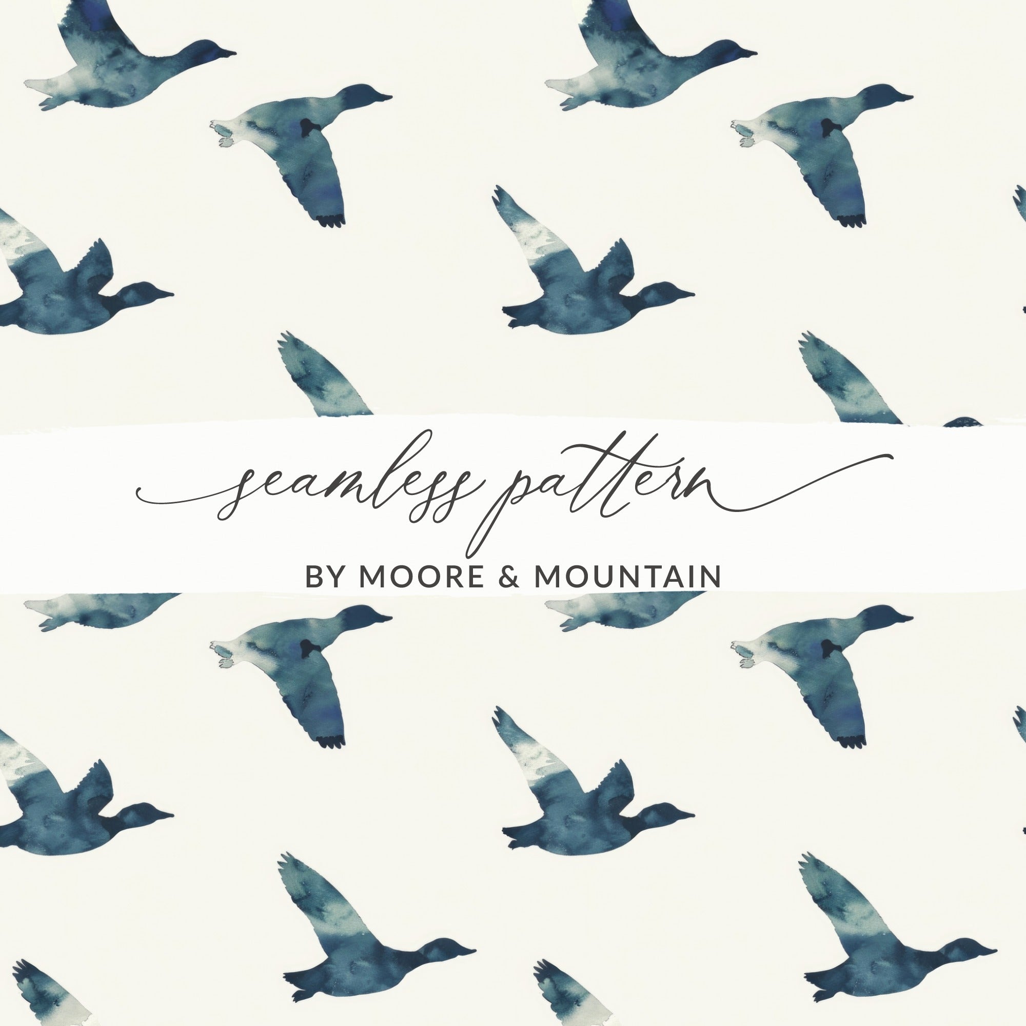 Watercolor Ducks Seamless Pattern by Moore & Mountain
