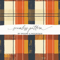 Orange and Blue Plaid Seamless Pattern Digital Design