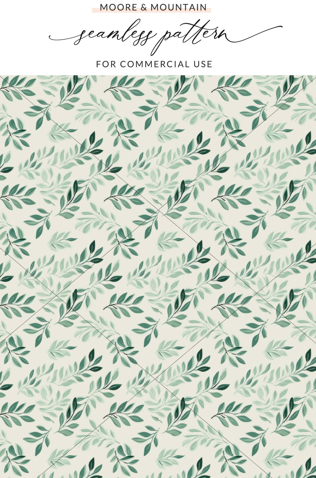 Elegant Green Botanical Leaves Seamless Pattern Design
