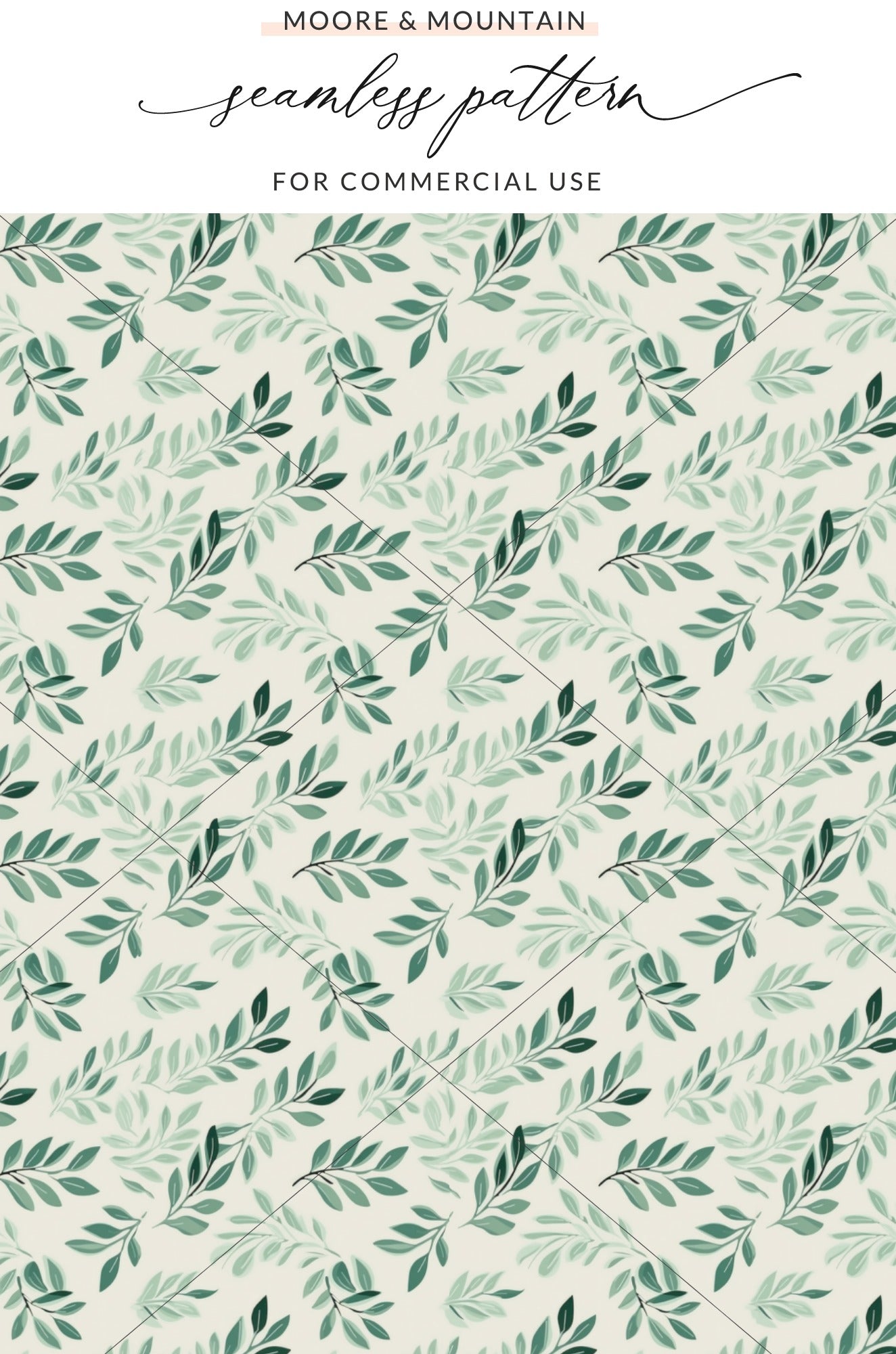 Elegant Green Botanical Leaves Seamless Pattern Design